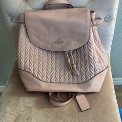 pink coach backpack