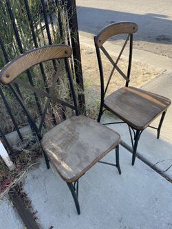 2 wooden chairs