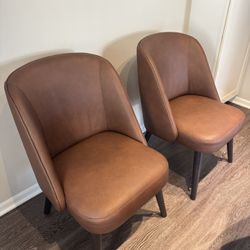 Set Of 2 Leather Dining Chairs from Room & Board 