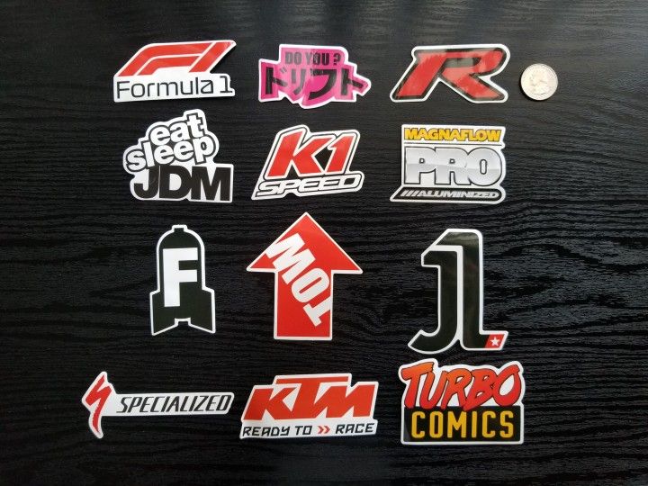 JDM Racing Car Logo Waterproof Stickers 100pc