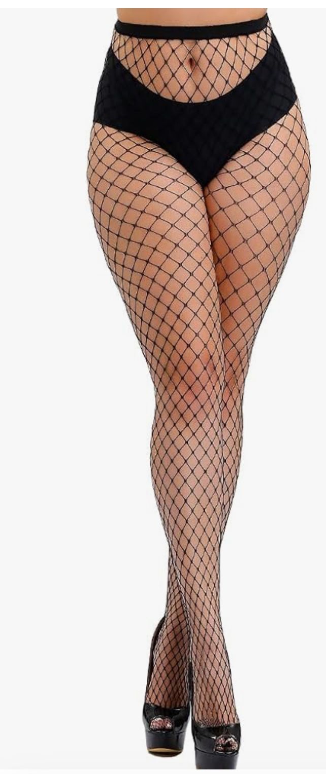Dorilin Women Plus Size Fishnet Tights High Waist