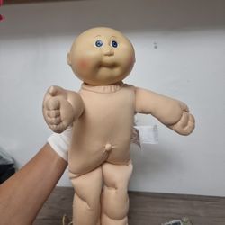 Vtg Cabbage Patch Kids Brown Eyes Dimples Pacifier Mouth Baby Doll 1(contact info removed)