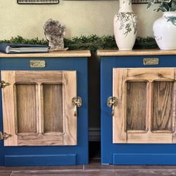 Vintage American Solid Wood Matching Side Tables