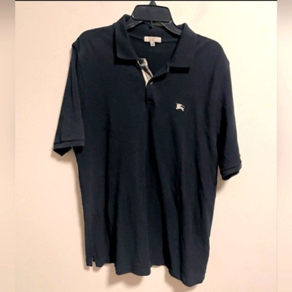 Burberry Brit Nova London Black Designer Polo Shirt Men XL