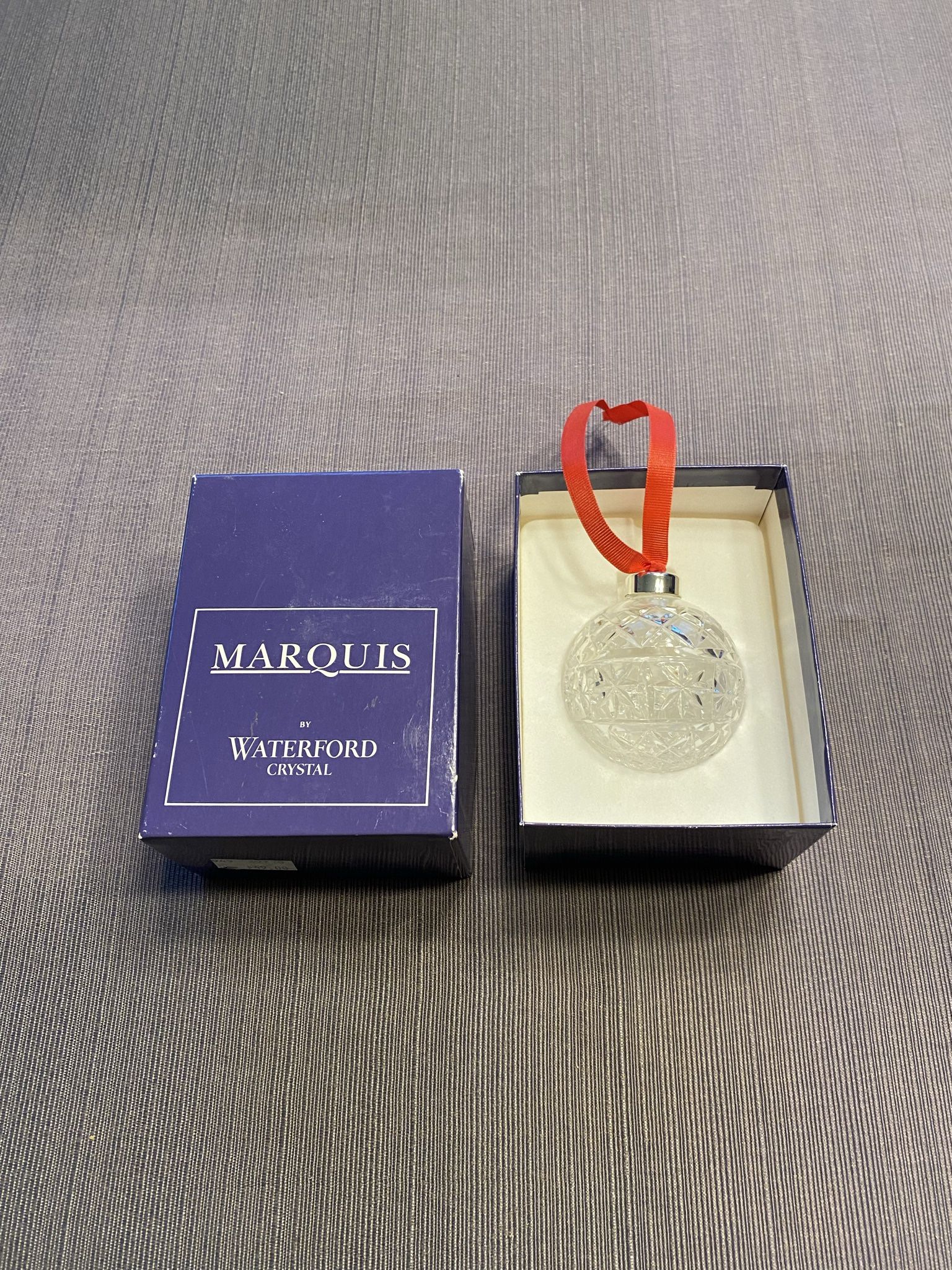 Genuine Marquis By Waterford Crystal Ball Ornament, mint condition in box
