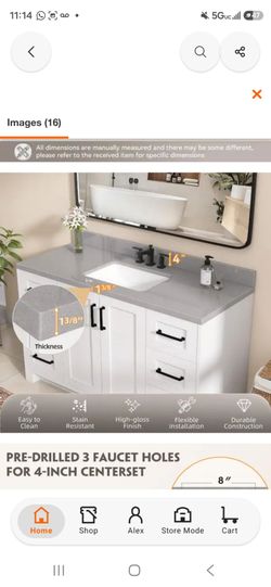 48"x19" vanity counter top