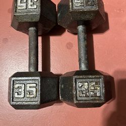35lb Cast iron Dumbbells 