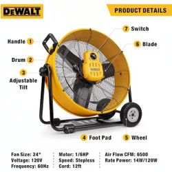 DeWalt 24'' Drum Fan