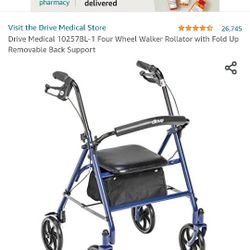 New Drive Medical Four Wheel Walker