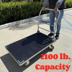 New In Box 42x25 Inch Foldable Heavy Duty Commercial Grade Flatbed Push Cart Dolly Warehouse Flatbed Trolley 