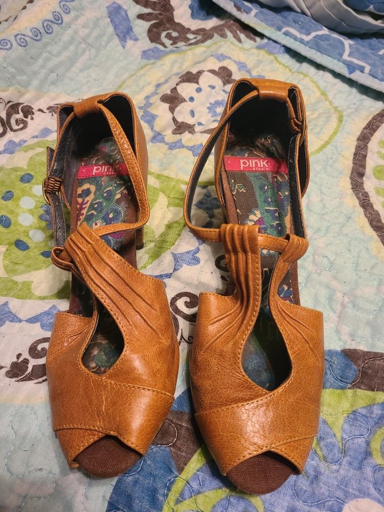 Vintage Low Peep Toe Heels