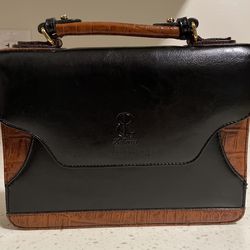 Women's Handbag  Belle Rose Black And Light Brown  