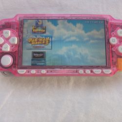 CLEAR PINK / WHITE * PSP * WITH 5,000 GAMES 