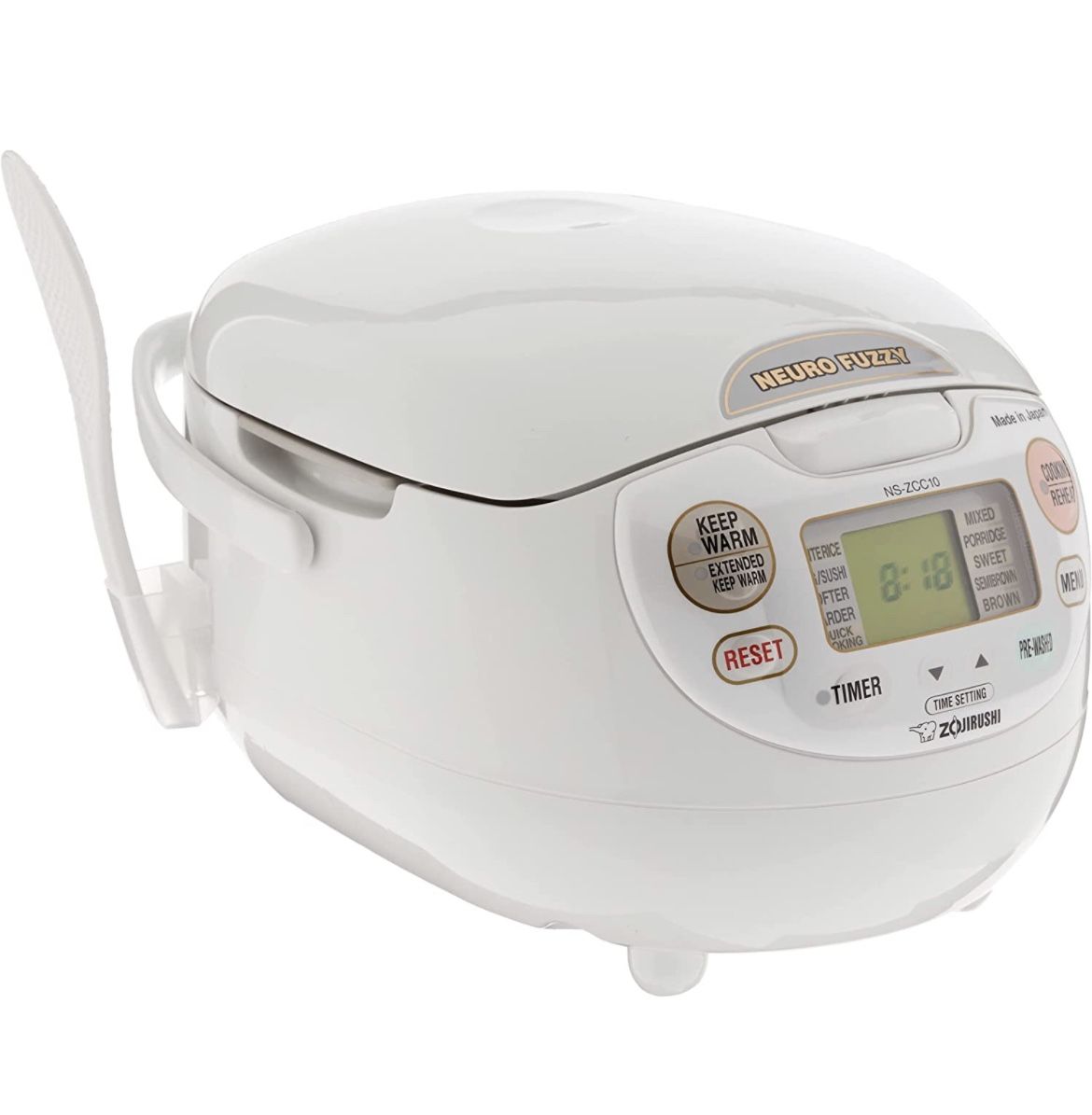 Zojirushi NS-ZCC10 Neuro Fuzzy Rice Cooker, 5.5-Cup, White #3696