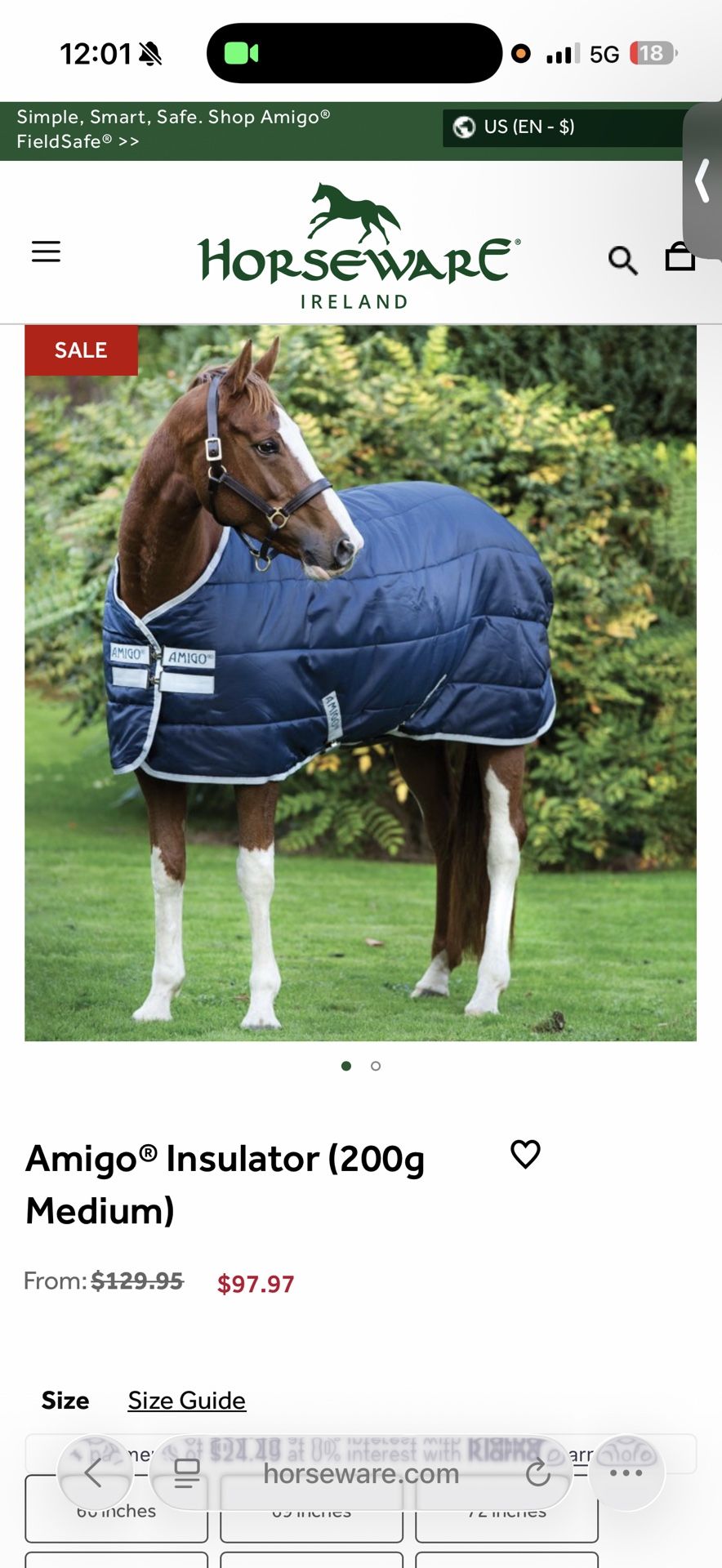 Horse blanket brand new