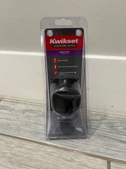 Kwikset Signature Series Inactive Dummy Door Knob Arroyo Black New In Package