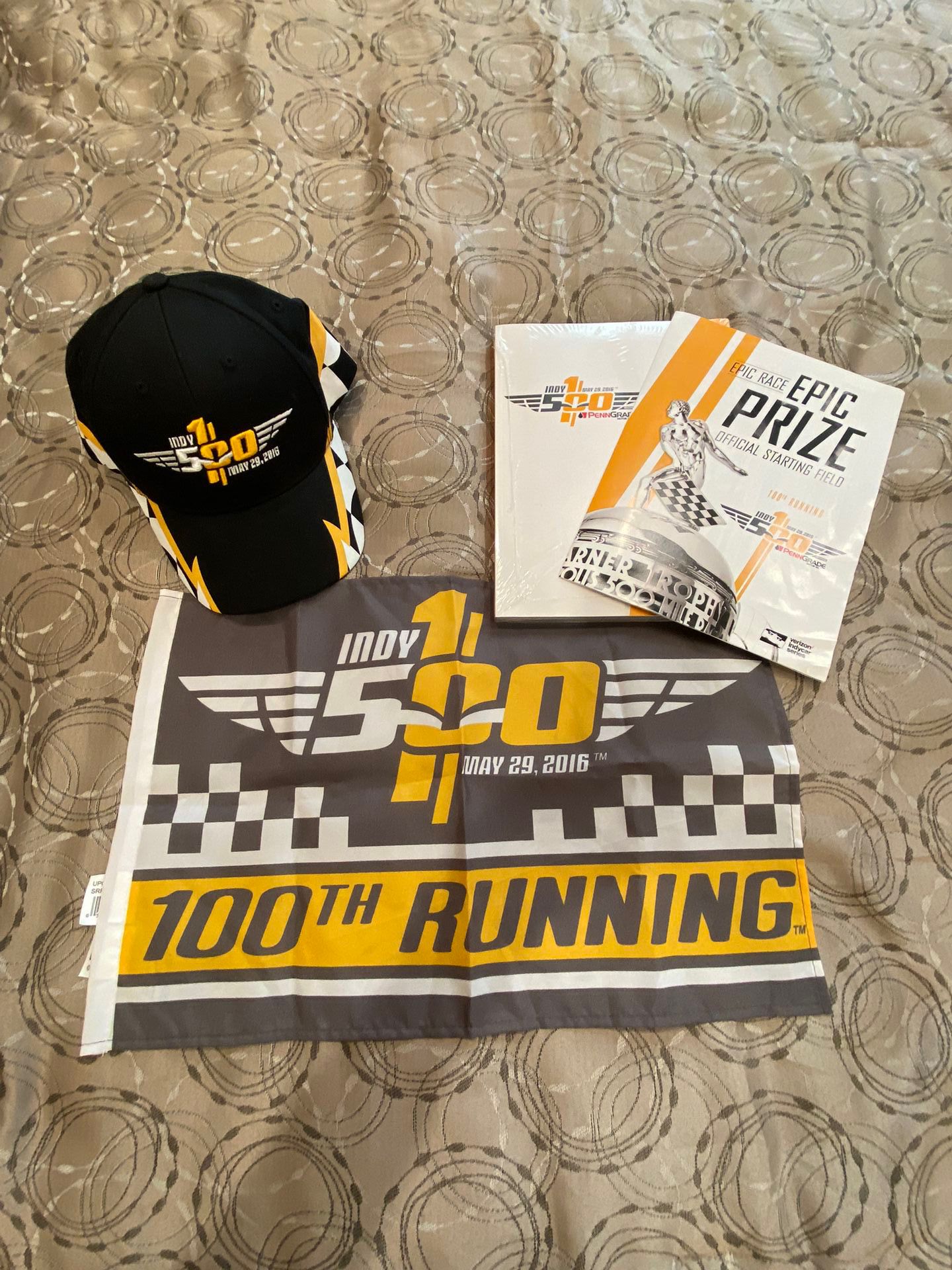 2016 Indy 500 Hat, Flag & Program 