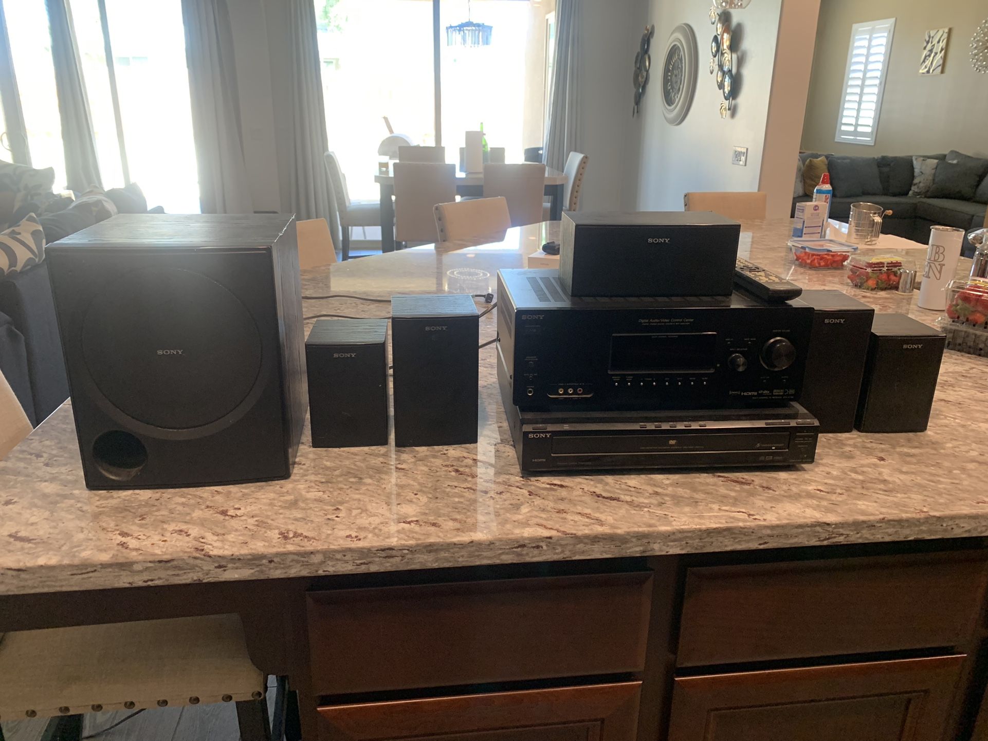 Sony 5 DVD/CD Changer and 5.1 Surround Sound System with Receiver