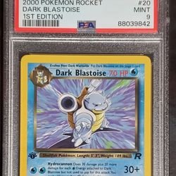 2000 Pokemon Team Rocket Dark Blastoise 1st Edition Card #20  PSA 9 Mint