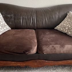 Brown Two Seater Sofa 