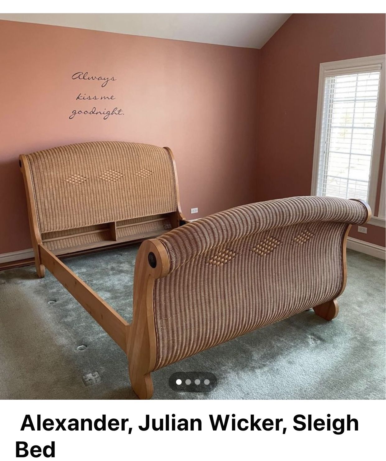 Alexander Julian wicker sleigh bed