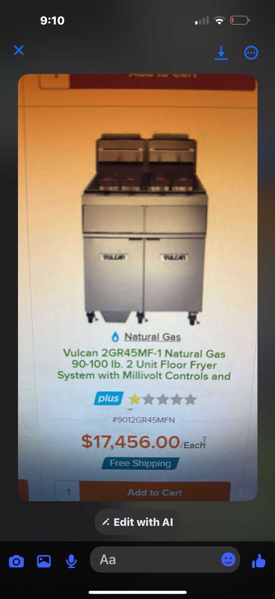 Vulcan Natural gas Floor Fryer System With Baskets 