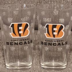Cincinnati Bengals Official NFL Unisex Set of 4 16oz Drinking Glasses 