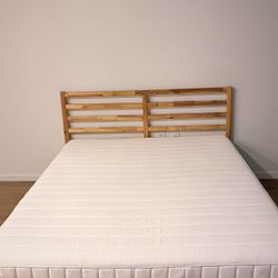 TARVA Bed frame, pine/Luröy, Queen
