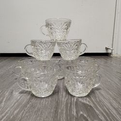 Vintage Anchor Hocking Arlington Clear Glass Punch Cups Set