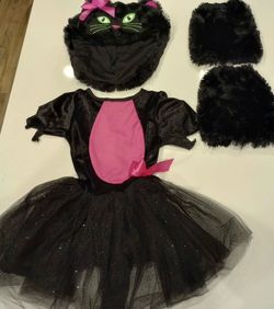 Girls Black Cat Halloween Costume with Tutu