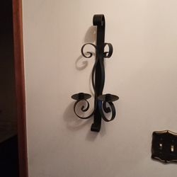 Vintage Black Iron Candelabra/20x8 Inches/ 2 Candle Holder 