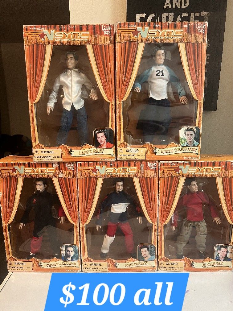 NSync All 5 Toy Collection  $100