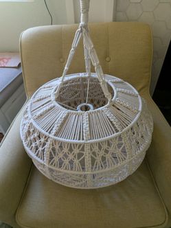 Ivory Macrame Sphere Pendant Shade
