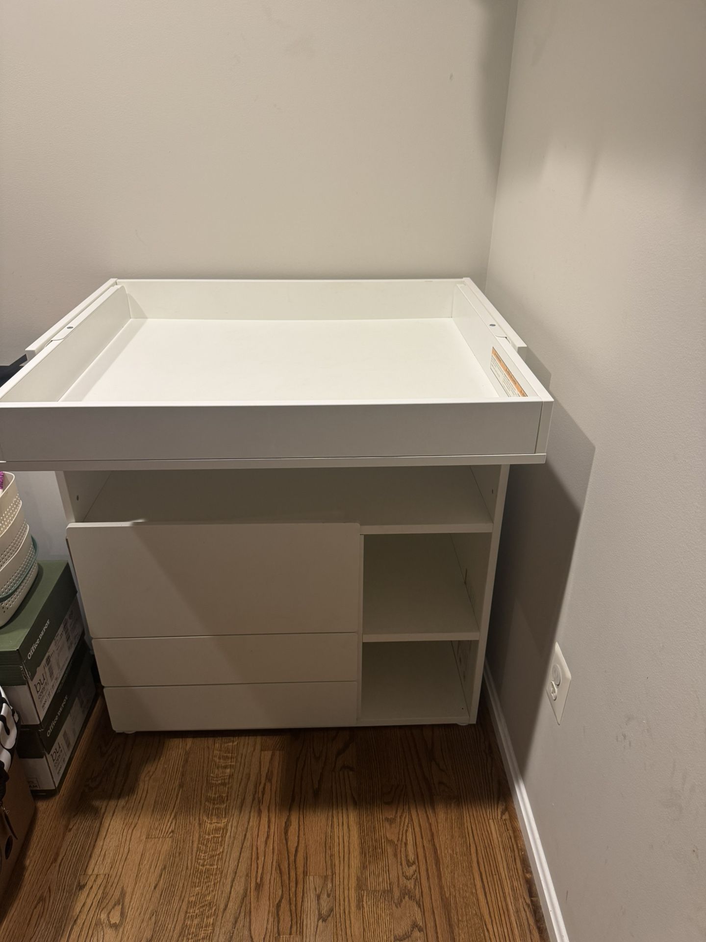 Adjustable White Changing Table
