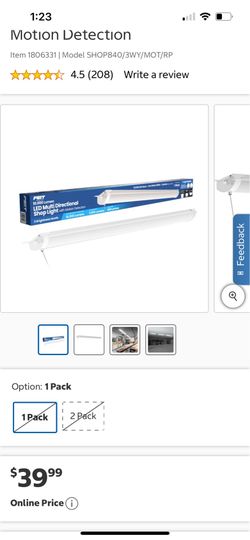FEIT LED Multi-Directional Shop Light with Motion Detection