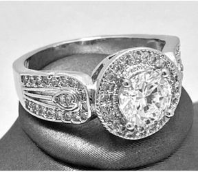 2.50ctw Beautifully Created Fine White Sapphire 14k Yellow Gold Overlay 