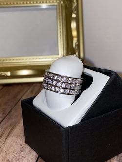 14k White Gold Filled iced Out ring size “8”