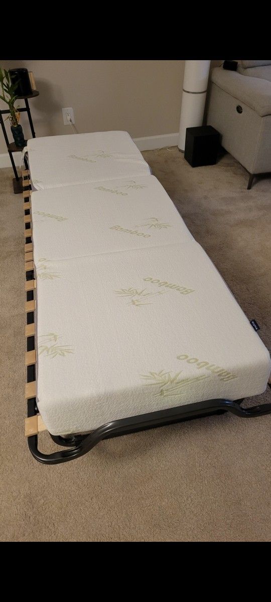 Foldable Bed Frame And Foam Mattress