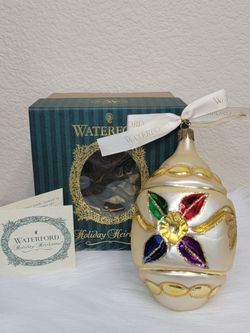 WATERFORD HOLIDAY HEIRLOOMS ASHLING  EGG CHRISTMAS ORNAMENT