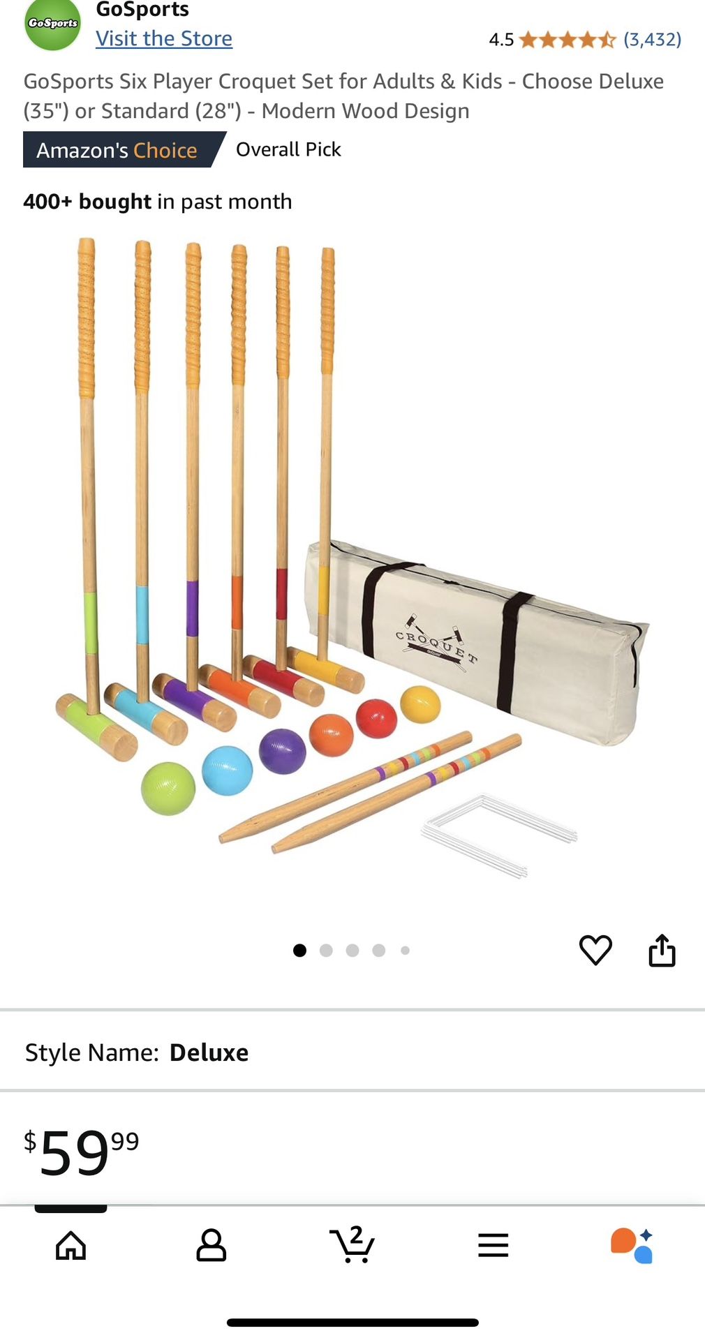 Croquet Set for Adults & Kids