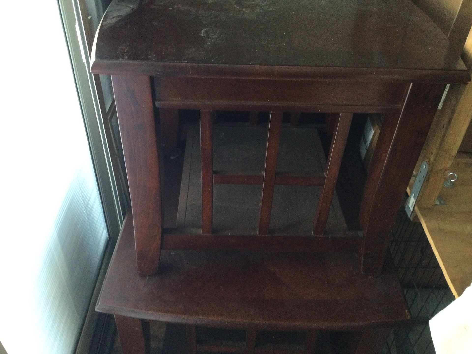 Redwood Table Set - Solid Wood (1 Center And 2 End Tables) FREE