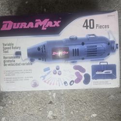 DuraMax Variable Speed Rotary Tool Kit 40 Pieces with Carrying Case AQ25001G NEW