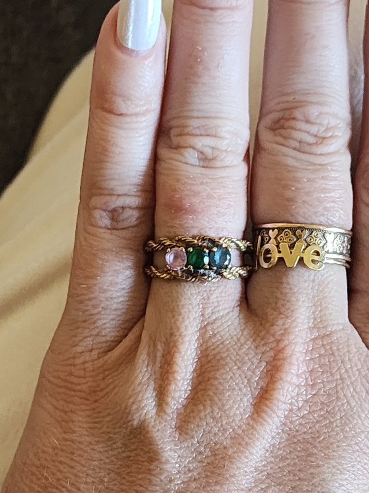 10k Gold Ring With Real Gems