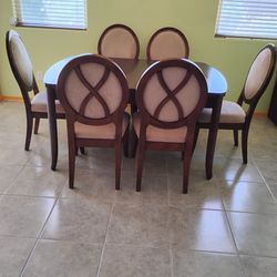 Elegant Dining Table With Six Chairs 