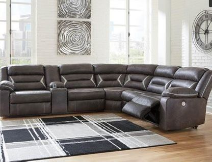 Ashley Brand Reclining Sectional Sofa Couch Dark Gray 