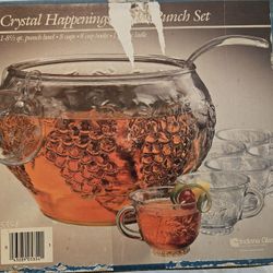 Crystal Happenings Punch Bowl set