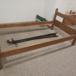 Solid Oak Twin Bedframe And Metal Twin Bed Frame