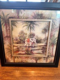 Large Framed Elephant Print