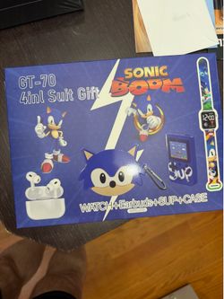 Sonic  4 in 1 gift watch earbuds sup 500 games  and case new