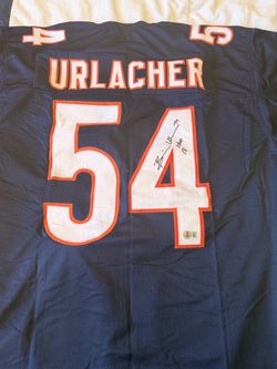 Brian Urlacher Autographed Chicago Custom Navy Football Jersey-BAS XL